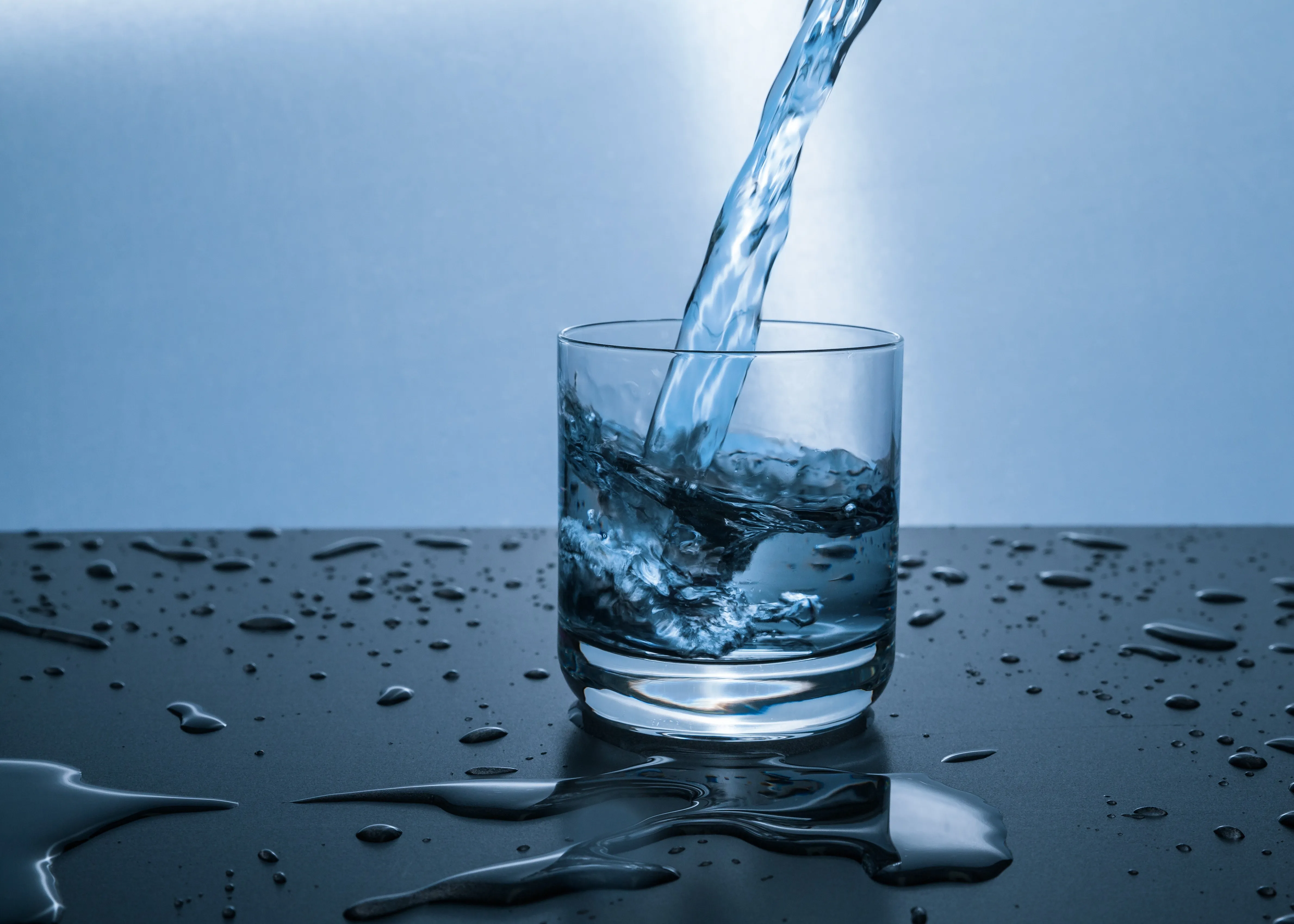 Water being poured into glass