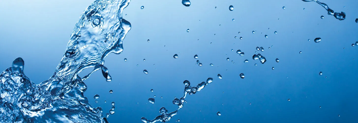Splash of clean blue water